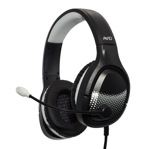 AVID AE-79 Universal Headset with USB Connection and Adjustable Boom Microphone, Black